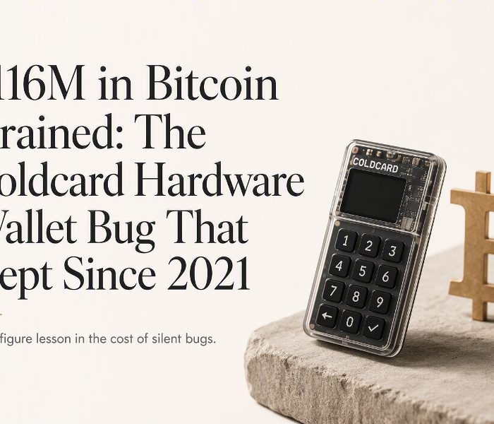 $116M in Bitcoin Drained: The Coldcard Hardware Wallet Bug That Slept Since 2021