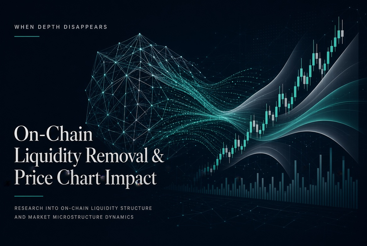 Graph showing the rapid spike in token price followed by a steep vertical drop corresponding to the single-block removal of wrapped native tokens from the liquidity pair.